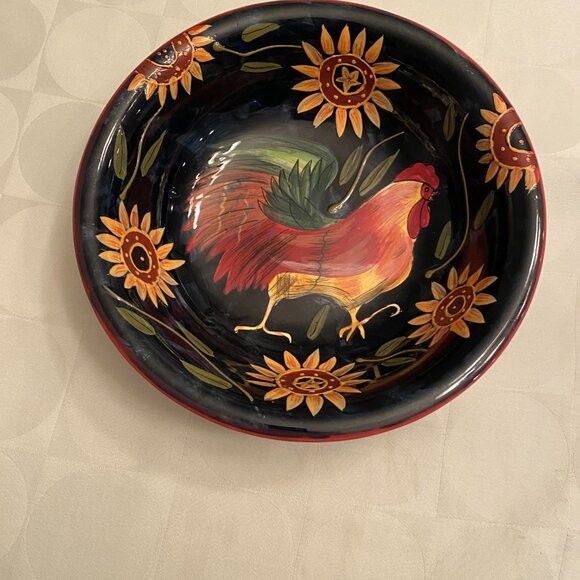 2 CERTIFIED INTERNATIONAL Susan Winget Sunrise Rooster salad plates 8.5” - Picture 3 of 7
